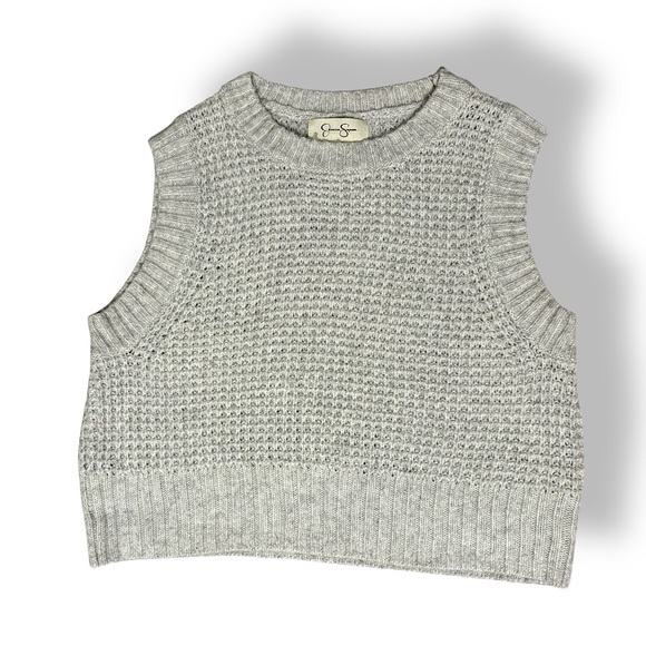 Gray Knit Sweater Vest Boxy Fit - Picture 1 of 9
